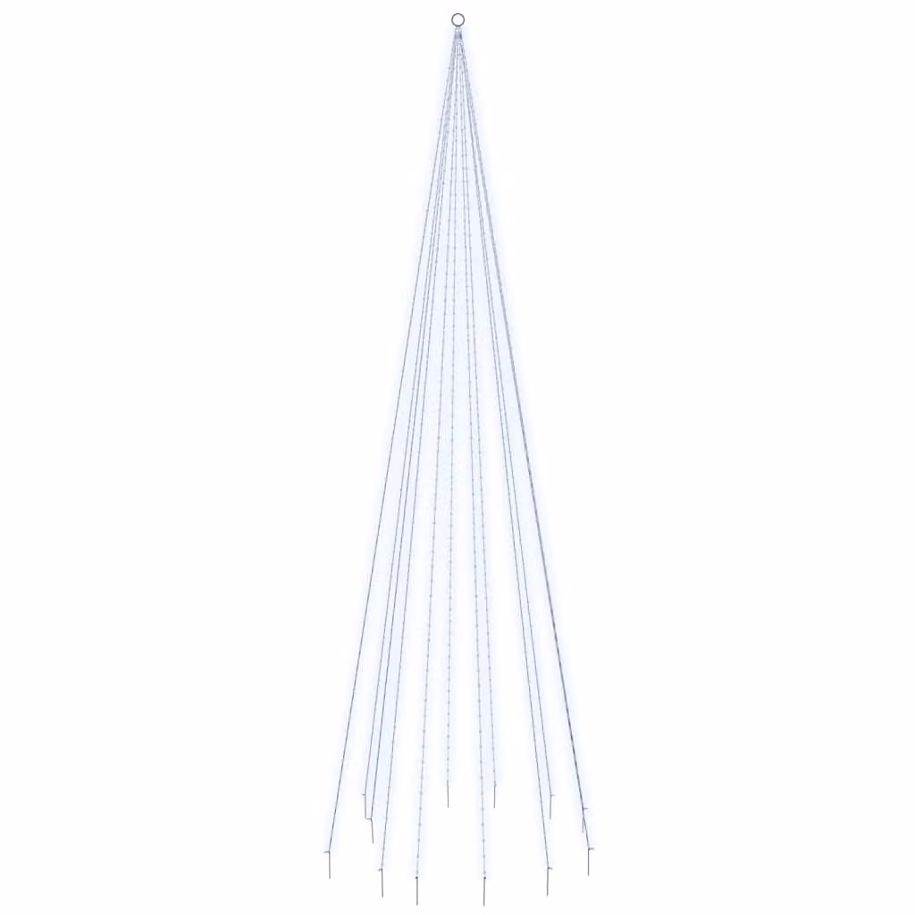 Albero di Natale a LED per pennone Bianco freddo 732 LED 500 cm