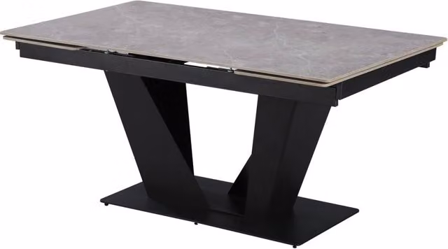 Tavolo da pranzo allungabile in ceramica - 160/240 cm - da 6 a 10 persone "Nova" - Grigio marmorizzato