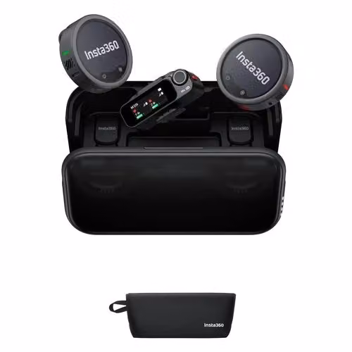 Microfono Wireless Insta360 Mic Pro con 2 Trasmettitori e 1 Ricevitore, Bluetooth, Nero – 3