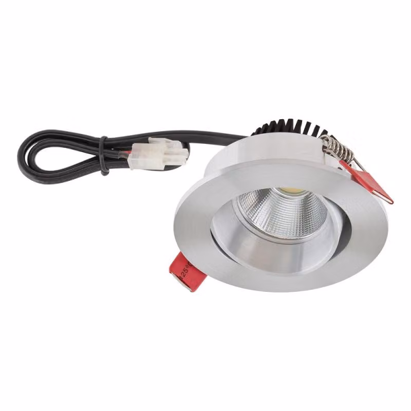 EVN P-LED da incasso a soffitto, rotondo, orientabile, alluminio anodizzato, IP20, 6 W, 3000 K-2000 K, 600 lm-60 lm, 90 Ra, dimmerabile, diametro di incasso 68 mm