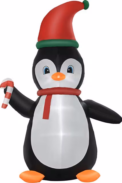 Pinguino natalizio gonfiabile HOMCOM con 3 luci LED, Multicolore, L 162 cm x P 100 cm x H 250 cm – 1