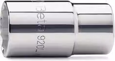 Chiave a bussola Beta 1/2" con bocca poligonale lunga da 17 mm, finitura cromo lucido, colore argento