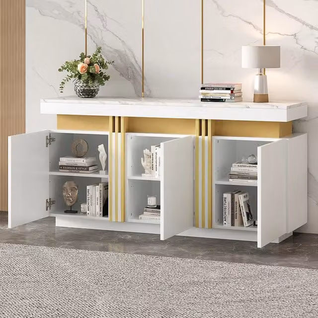 Buffet - Xylo - 3porte bianco platino 140x38x70cm