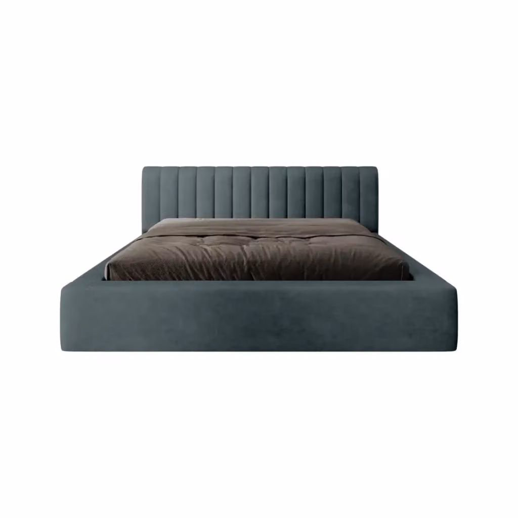 Letto contenitore CERVIN Meublorama in velluto verde con rete sollevabile L/P: 160 x 200 cm – 2