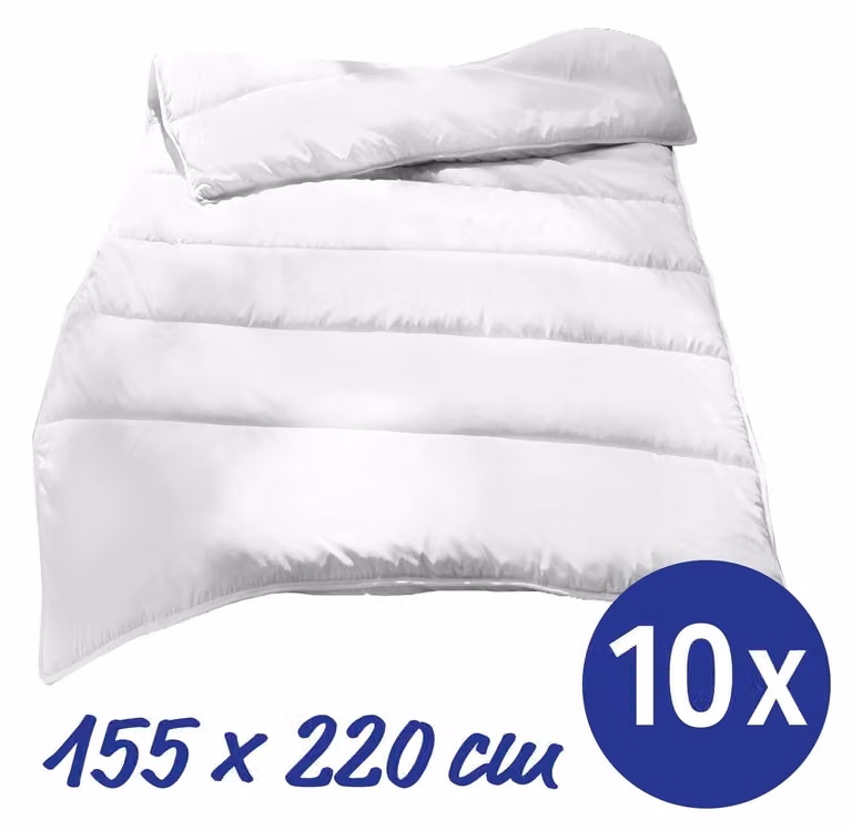 Piumino trapuntato in microfibra per tutte le stagioni, 10 x 155 x 220 cm, peso dell'imbottitura: circa 900 g, extra leggero
