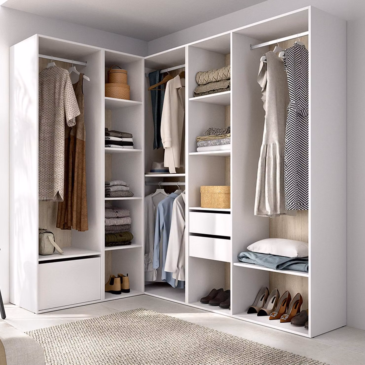 Atwood - Guardaroba Grande, 186x205h cm Bianco, Modulabile