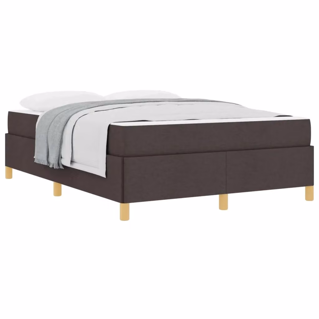 Struttura del letto vidaXL in tessuto e legno marrone con design minimalista L: 140 cm, P: 200 cm, H: 203 cm – 2