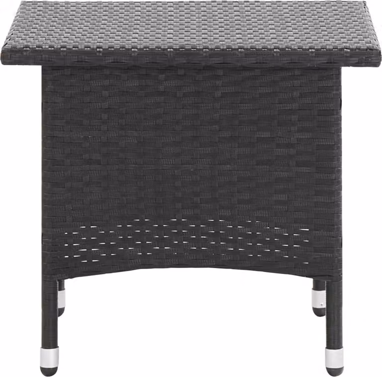 Tavolino da Tè Nero 50x50x47 cm in Polyrattan