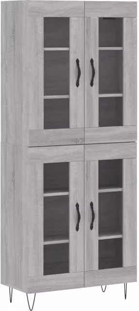 Credenza | Madia | Buffet da pranzo | Armadio da pranzo Grigio Sonoma 69,5x34x180 cm in Legno Multistrato
