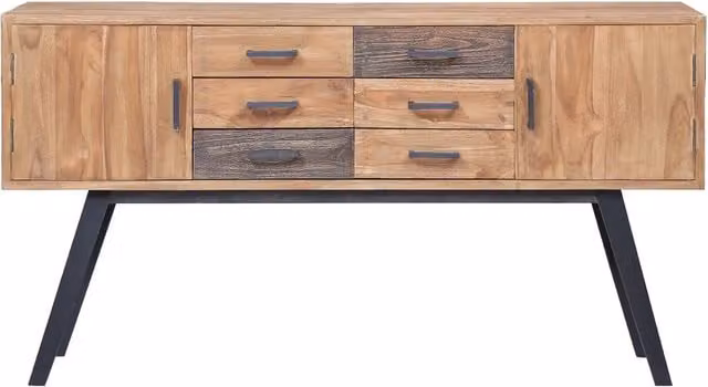 Madia in legno massello di teak marrone stile rustico vidaXL L/P/H: 110 x 30 x 75 cm