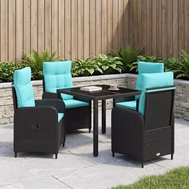 Set da pranzo per esterni 5 pz polyrattan 3422297