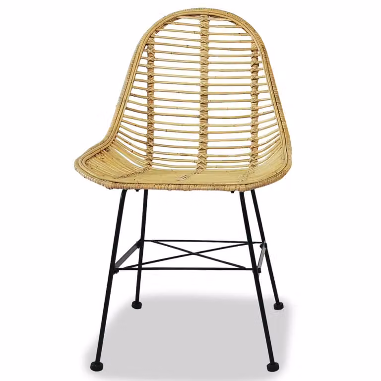 Sedie da pranzo 4 pezzi. Rattan naturale