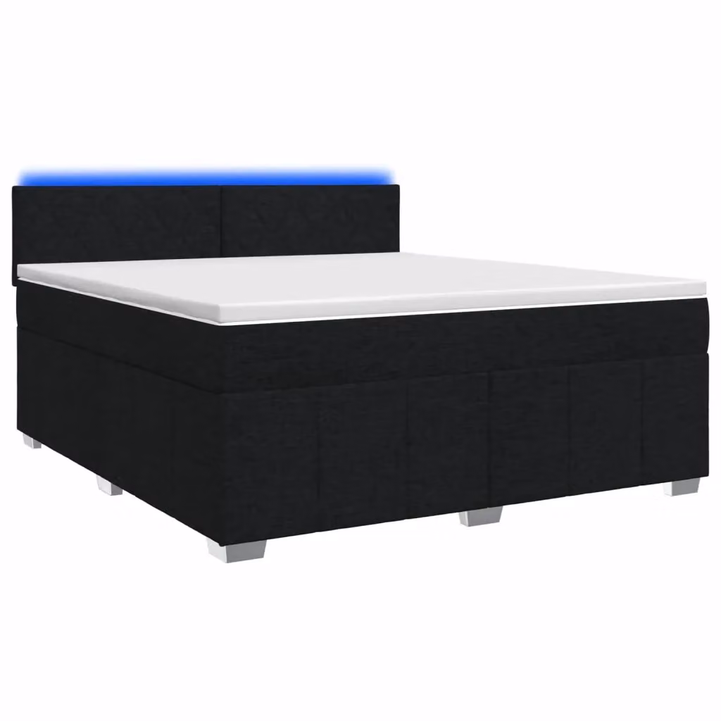 Letto box spring moderno vidaXL con materasso ibrido a molle insacchettate e base contenitore, colore nero, L/P: 180 x 200 cm – 2