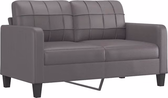 Divano | Divano da soggiorno | Sofa a 2 Posti Grigio 140 cm in Similpelle