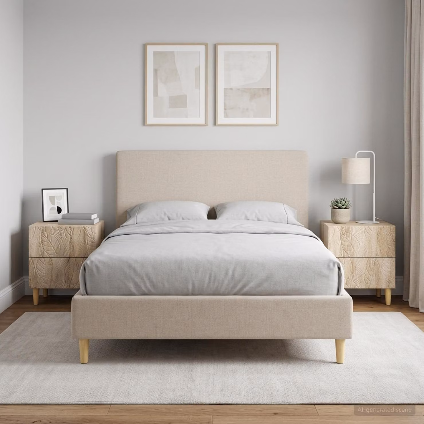 Set di 2 comodini moderni vidaXL in legno color rovere sonoma, L 43 cm x P 34,5 cm x H 48 cm