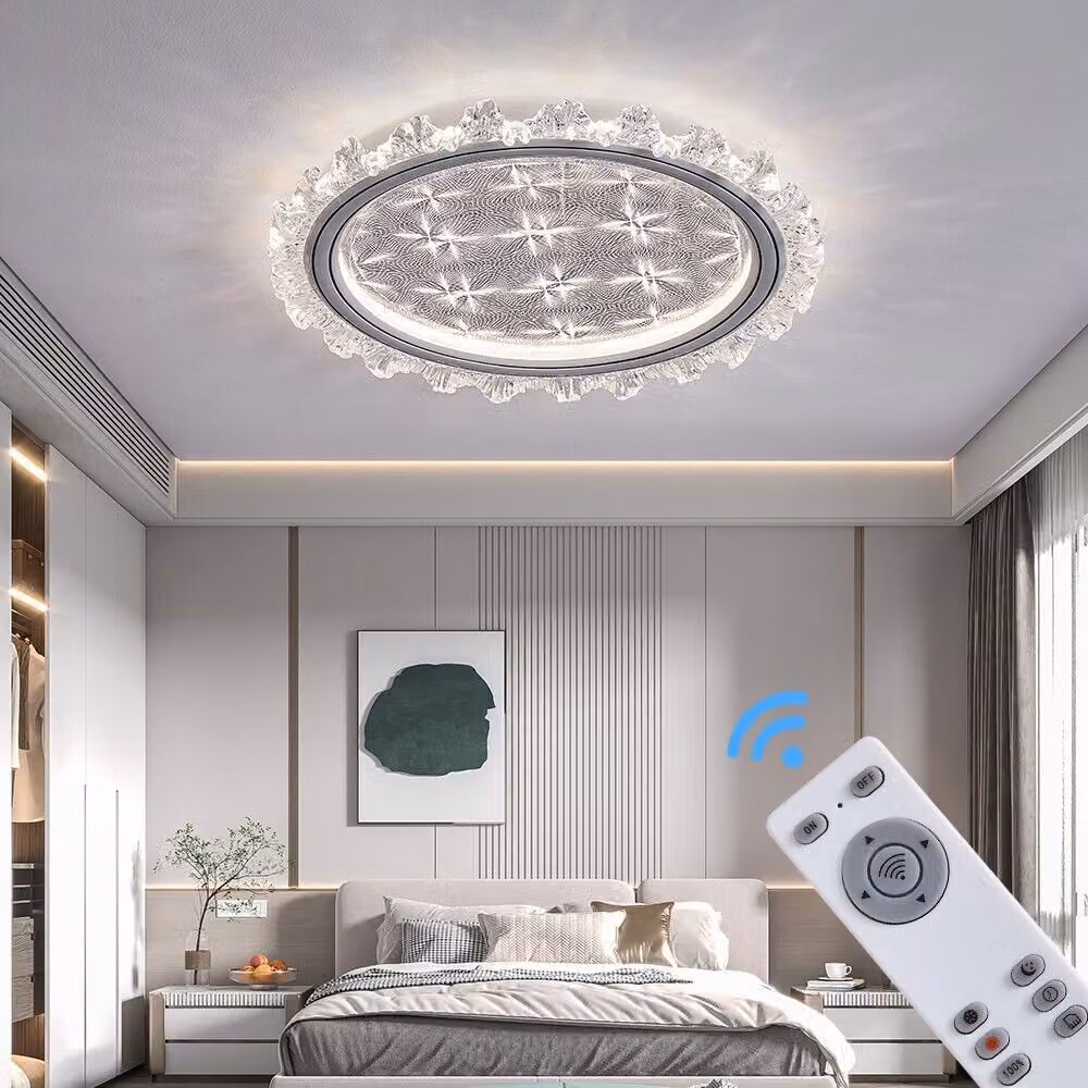 Plafoniera LED telecomando/app mobile colore della luce regolabile, LED integrato, bianco caldo o freddo TY1805-2 bianco grigio