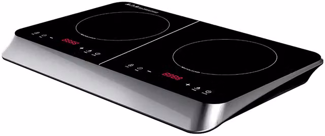 Piastra a induzione Ardes Kookie Duo con 2 zone di cottura, potenza 3500 W, display digitale e timer, colore nero