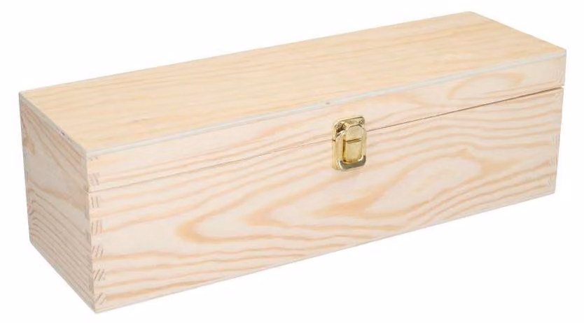 Cassetta portabottiglie vino legno naturale 1 bottiglia champagne cm 38x13xh12