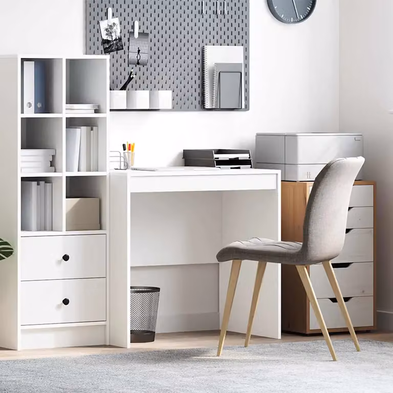 Scrivania minimalista vidaXL in MDF bianco L 80 x P 50 x H 76 cm