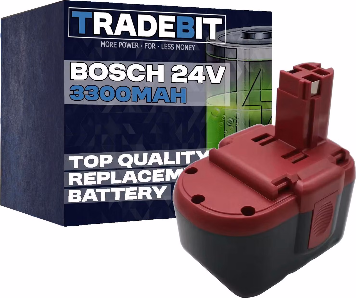 Batteria Tradebit per utensili Bosch BOS-24A 24 V, 3,3 Ah, 3300 mAh, Ni-MH, batteria di ricambio