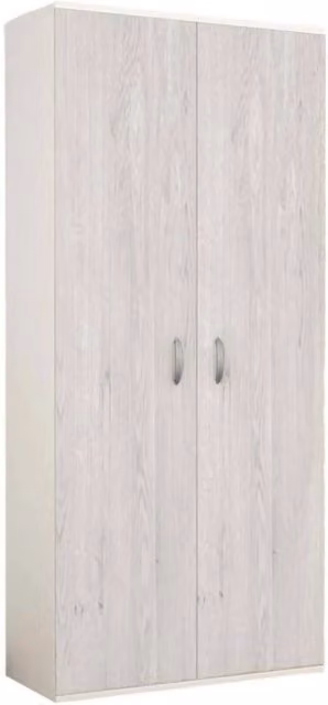 Armadio Camera da Letto Bandu, Guardaroba 2 Ante un Ripiano Made in Italy, 80x170h cm Bianco