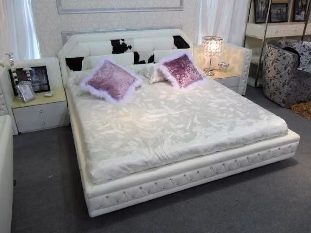 Letto Chesterfield letto matrimoniale in vera pelle con letti in cavallino mobili bianchi