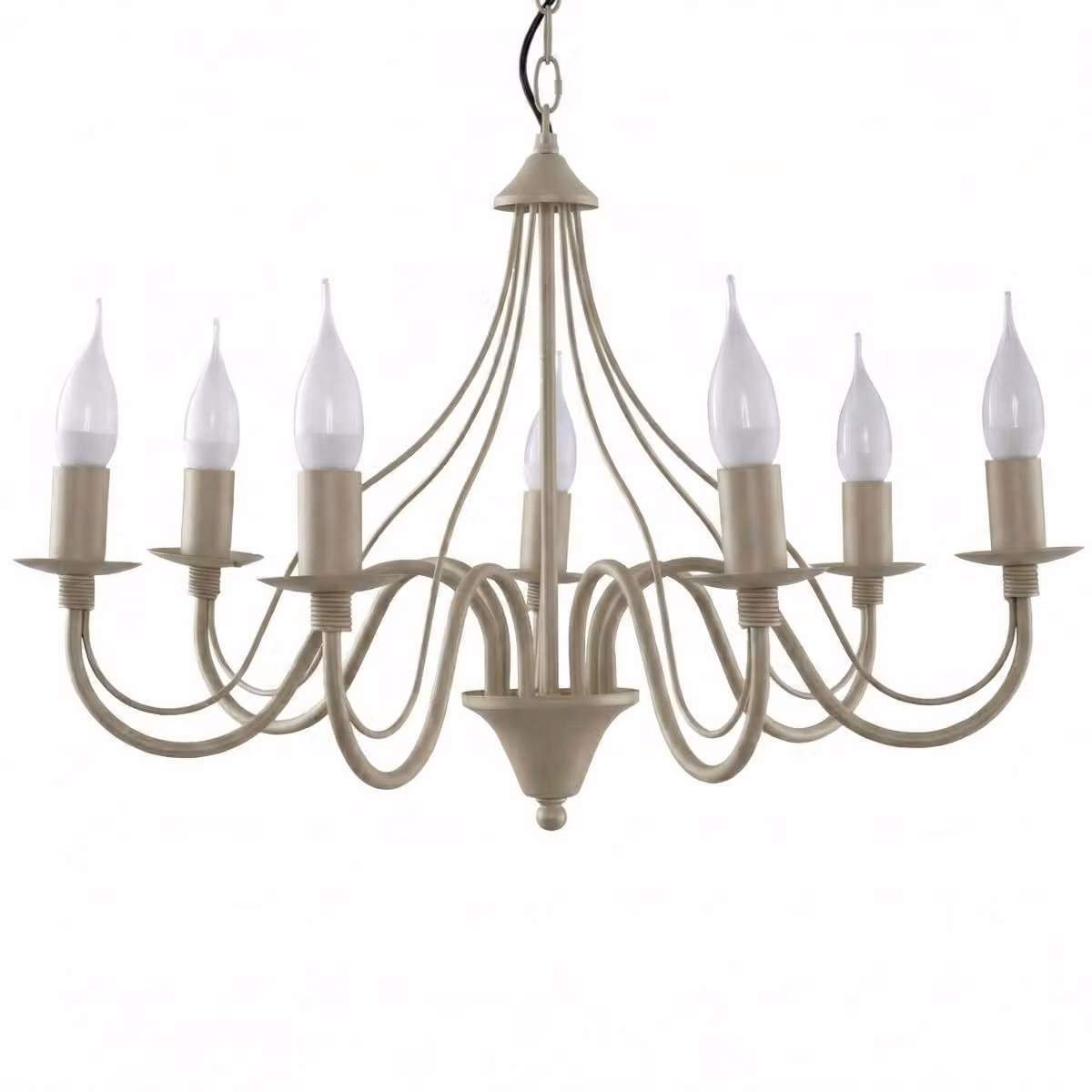 Lampada a sospensione VICTORIA color taupe, 7xE14x12W, metallo, dimensioni: 80x60x60 cm, IP20, Pure Lume