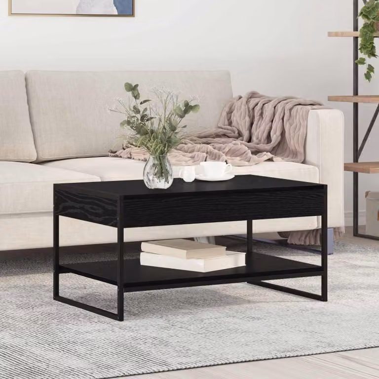 Maison Exclusive - Tavolino nero effetto rovere 80 x 50 x 40 cm Materiale ligneo