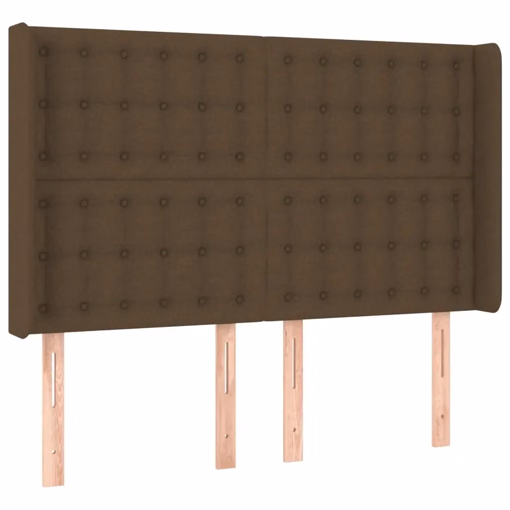 Testiera con Orecchie Design Mania in Tessuto Marrone Scuro L: 147 cm, P: 16 cm, H: 118/128 cm – 2