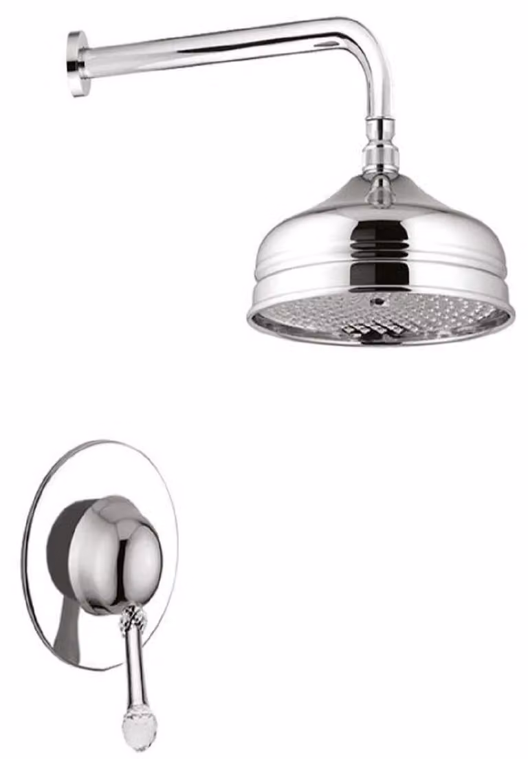 Casa Padrino set di miscelatori doccia con cristallo Swarovski argento - Set doccia - Miscelatore monocomando con soffione - Set doccia bagno