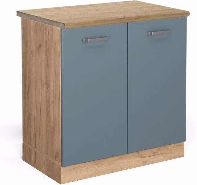 Mobile lavello cucina R-Line Grigio-blu/Rovere dorato 80 cm, PL Rovere Vicco