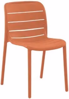 Sedia Pisa Set B Moia in polipropilene arancione matt con design a doghe impilabile