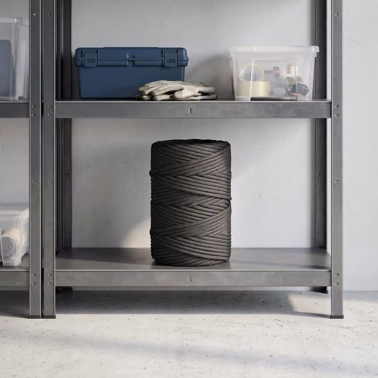 Corda multiuso vidaXL in plastica nera da 2 mm con 500 m di lunghezza e carico massimo di 27 kg