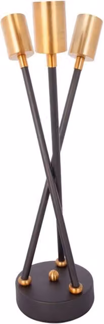 Lampada da tavolo Cantus KENDRA HOME in metallo nero e ottone con paralume cilindrico per soggiorno