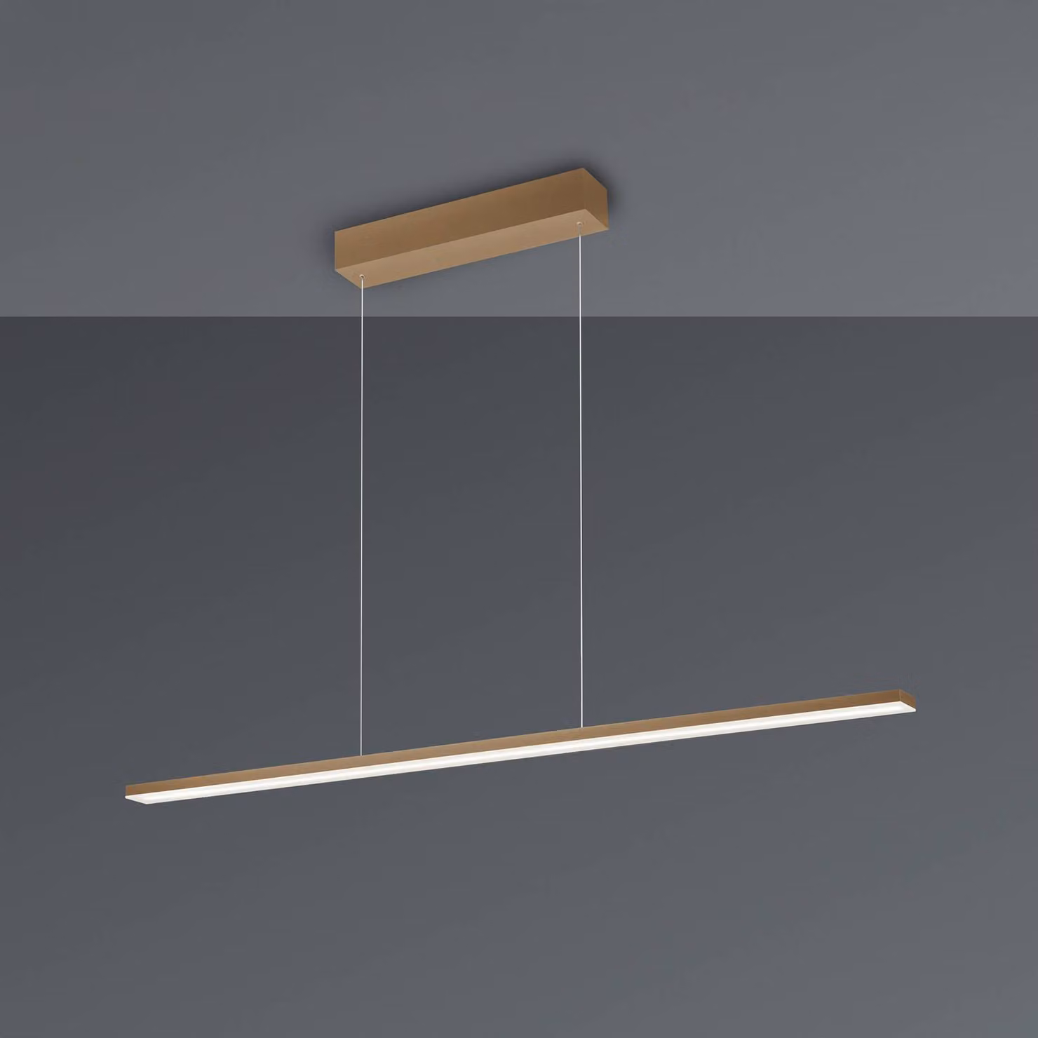 BOPP Lampada LED a sospensione Bopp Baseline 2.0, color sabbia, lunghezza 119 cm dimmerabile, Crema / Ambra, Soggiorno / Sala da pranzo, Alluminio, Moderno