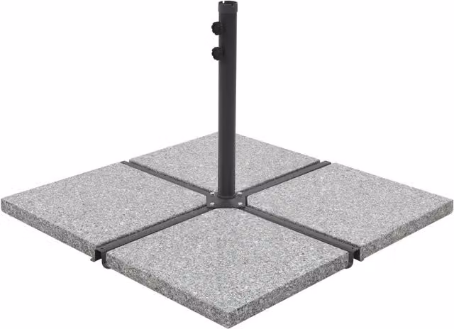 Piastre per Parasole 4 pz in Granito Quadrato 100 kg Grigio 219785