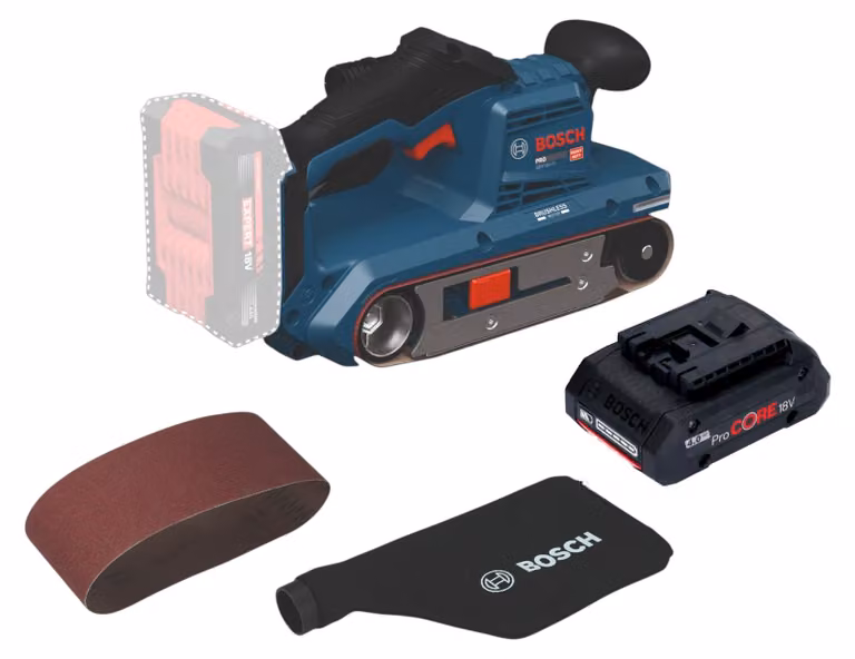 Levigatrice a nastro a batteria Bosch GBS 18V-75 18 V 76 x 533 mm Brushless + 1x batteria ProCORE 4,0 Ah - senza caricabatterie