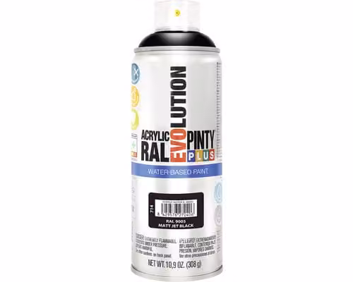 Vernice a spruzzo PINTYPLUS EVO a base d'acqua 400ml RAL9005M