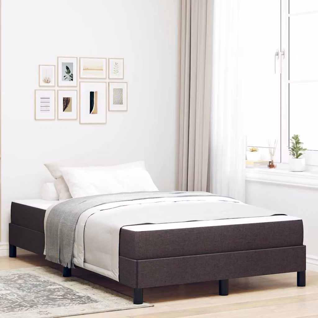 Letto a molle con materasso vidaXL in tessuto marrone L: 120 cm, P: 200 cm, H: 28 cm – 1