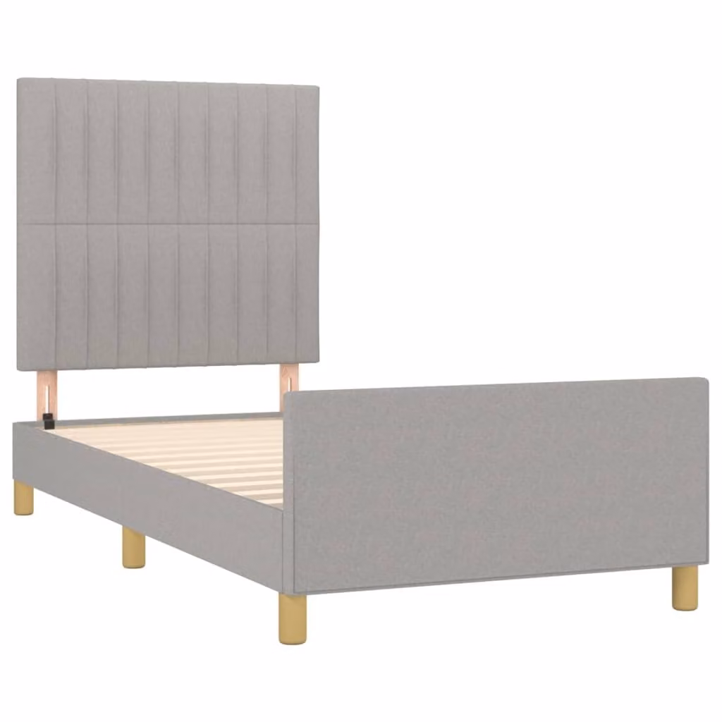 Giroletto senza Materasso Grigio Chiaro 90x200 cm Tessuto
