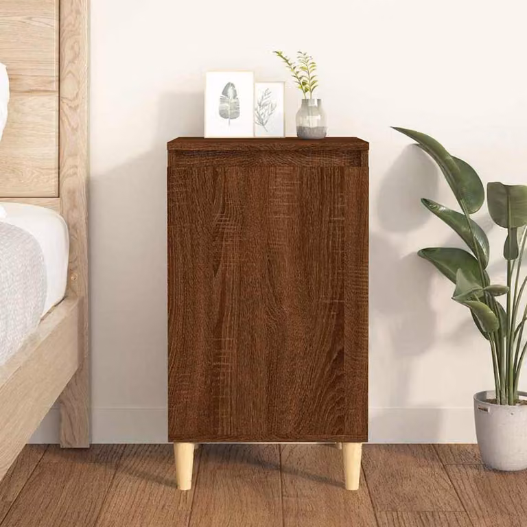 Comodino vidaXL in Legno Multistrato e MDF, Colore Marrone Rovere, L 40 cm x P 35 cm x H 70 cm