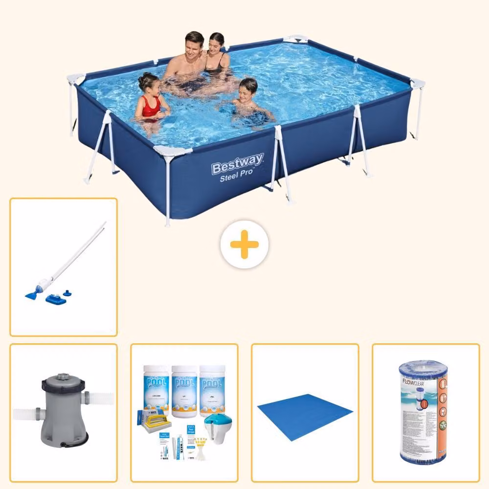 Bestway Steel Pro, piscina rettangolare - 300x201x66 cm - 6 pezzi - Modello S22089