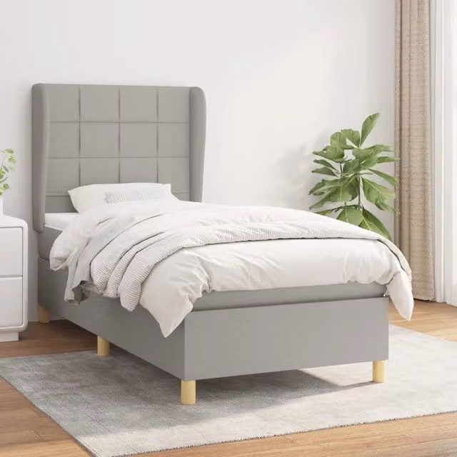 Letto Ibrido con Giroletto a Molle e Materasso vidaXL, Grigio e Bianco, L/P/H: 100 x 200 x 40 cm