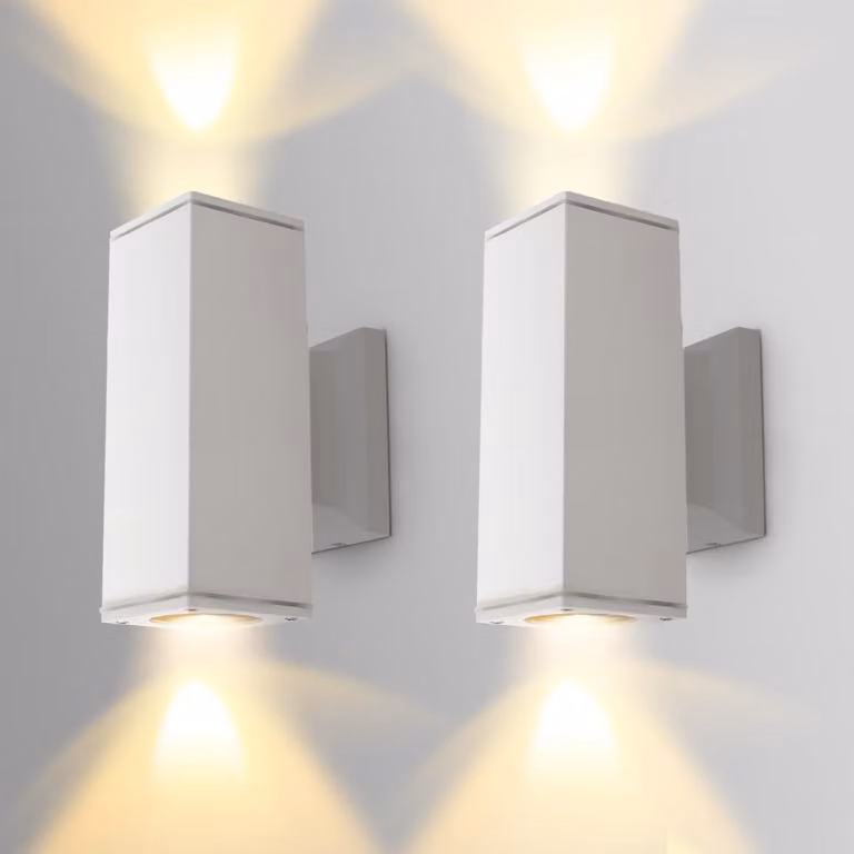 Lampada da parete esterna, attacco GU10, colore antracite, alluminio, grado di protezione IP65, set da 2