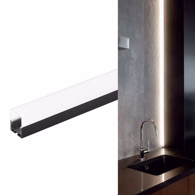 EGLO Surface Profile, profilo, soffitto/parete, nero, bianco, alluminio, plastica, 1000 mm, 35 mm