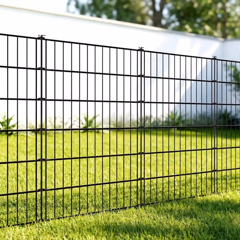 Recinzione da giardino barriera per animali - 81 x 71 cm - 5 pannelli - Metallo nero - Senza scavo