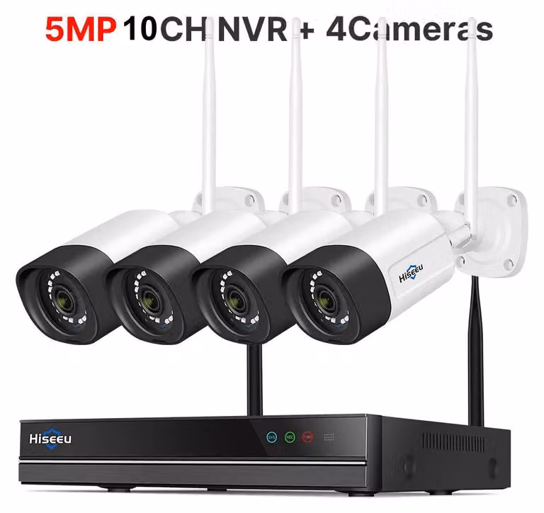 Sistema di telecamere di sicurezza - 10 canali, telecamera da 5 megapixel - Per uso esterno - Telecamera PoE - Telecamera di sorveglianza