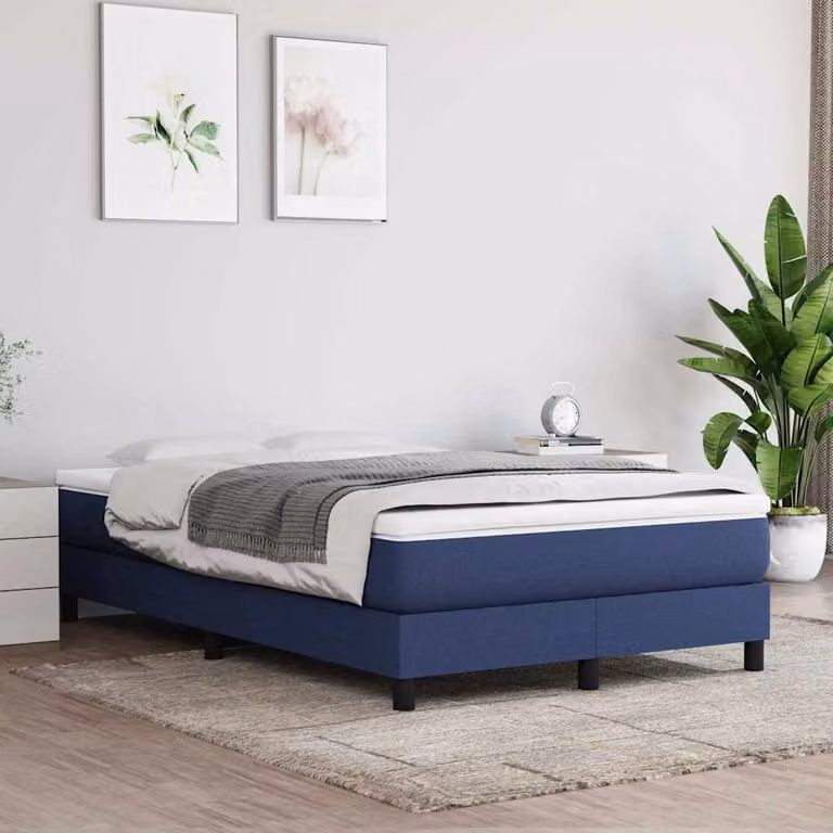 vidaXL Struttura Letto a Rete a Molle in Tessuto Blu L: 120 cm, P: 200 cm, H: 25 cm