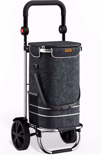 Carrello della spesa Monzana nero in alluminio da 56L L: 31 cm, P: 24 cm, H: 54 cm