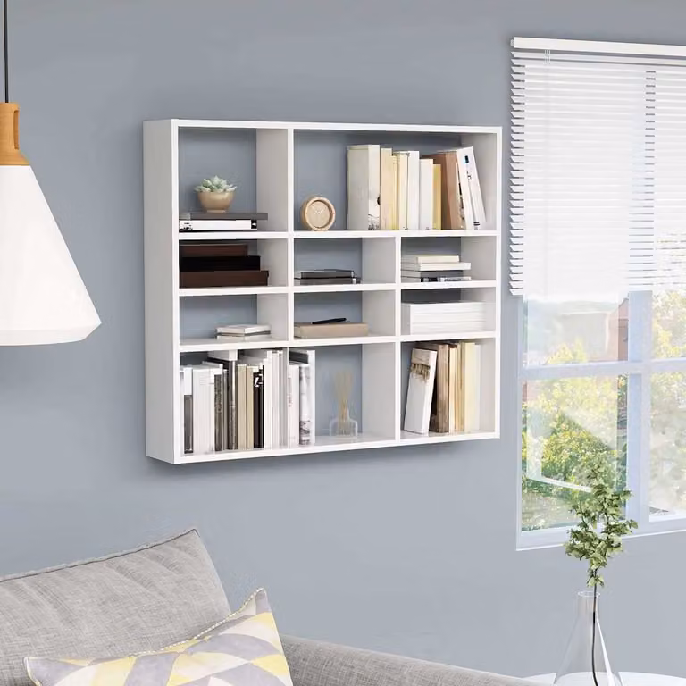 Scaffale a Parete vidaXL Bianco in Legno e MDF L: 90 cm, P: 16 cm, H: 78 cm